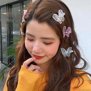 Kẹp tóc mái đính hình con bướm thêu thời trang