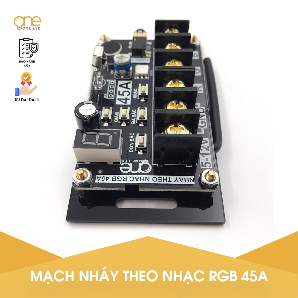 Mạch điều khiển LED RGB 7 màu nháy theo nhạc - Công suất 45A - Hàng chính hãng OneLed