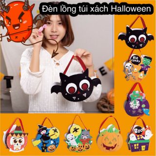 ĐÈN LỒNG HALLOWEEN HÌNH GIỎ XÁCH + ĐÈN NHÁY 7 MÀU