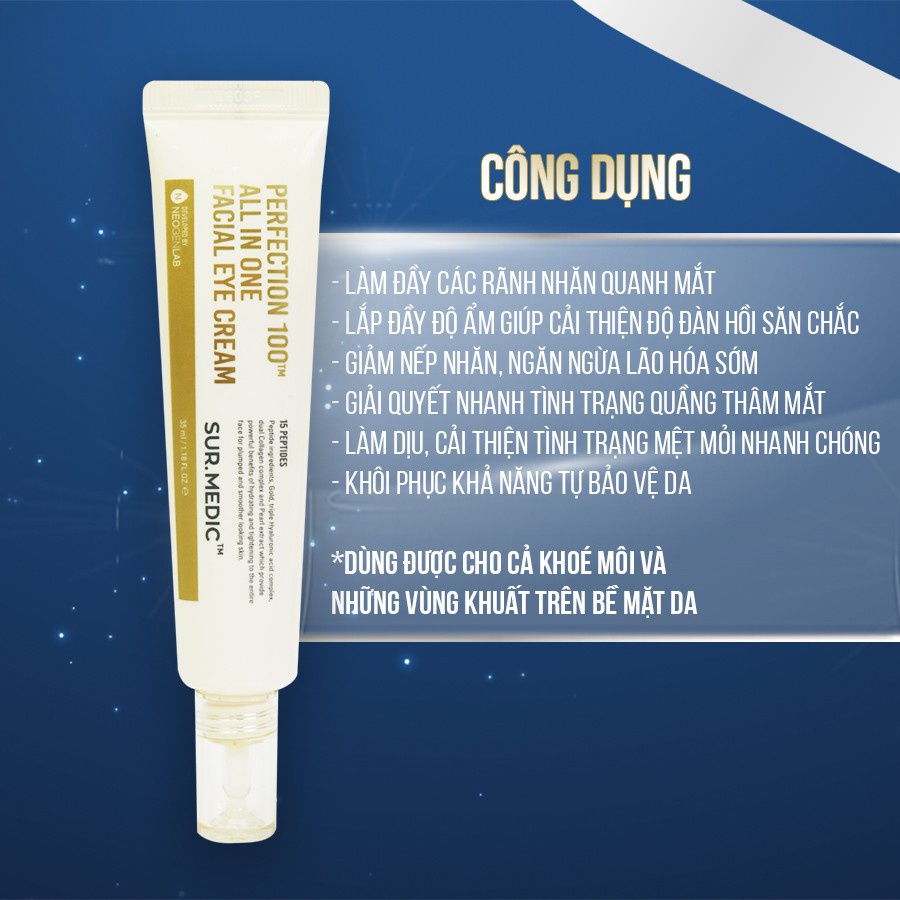 Kem Dưỡng Mắt Sur.Medic+ Perfection 100tm All In One Facial Eye Cream 35ml