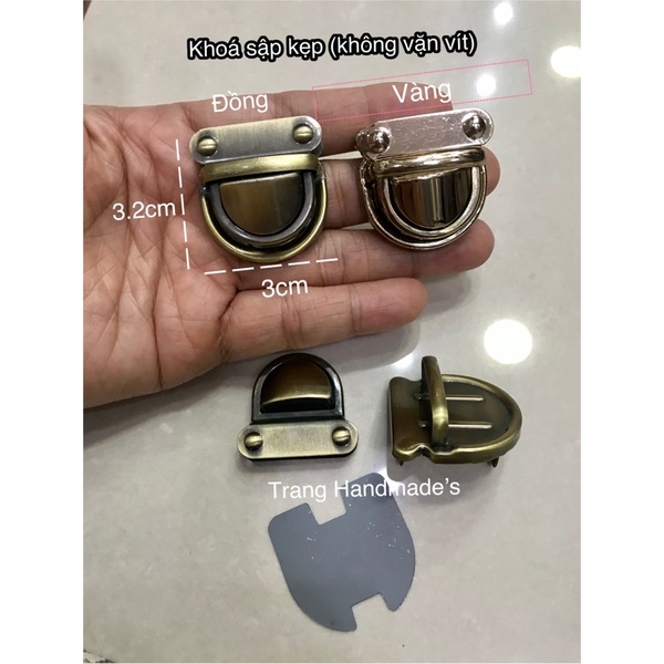 Khoá sập bầu trung bình 3x3.2cm -túi xách