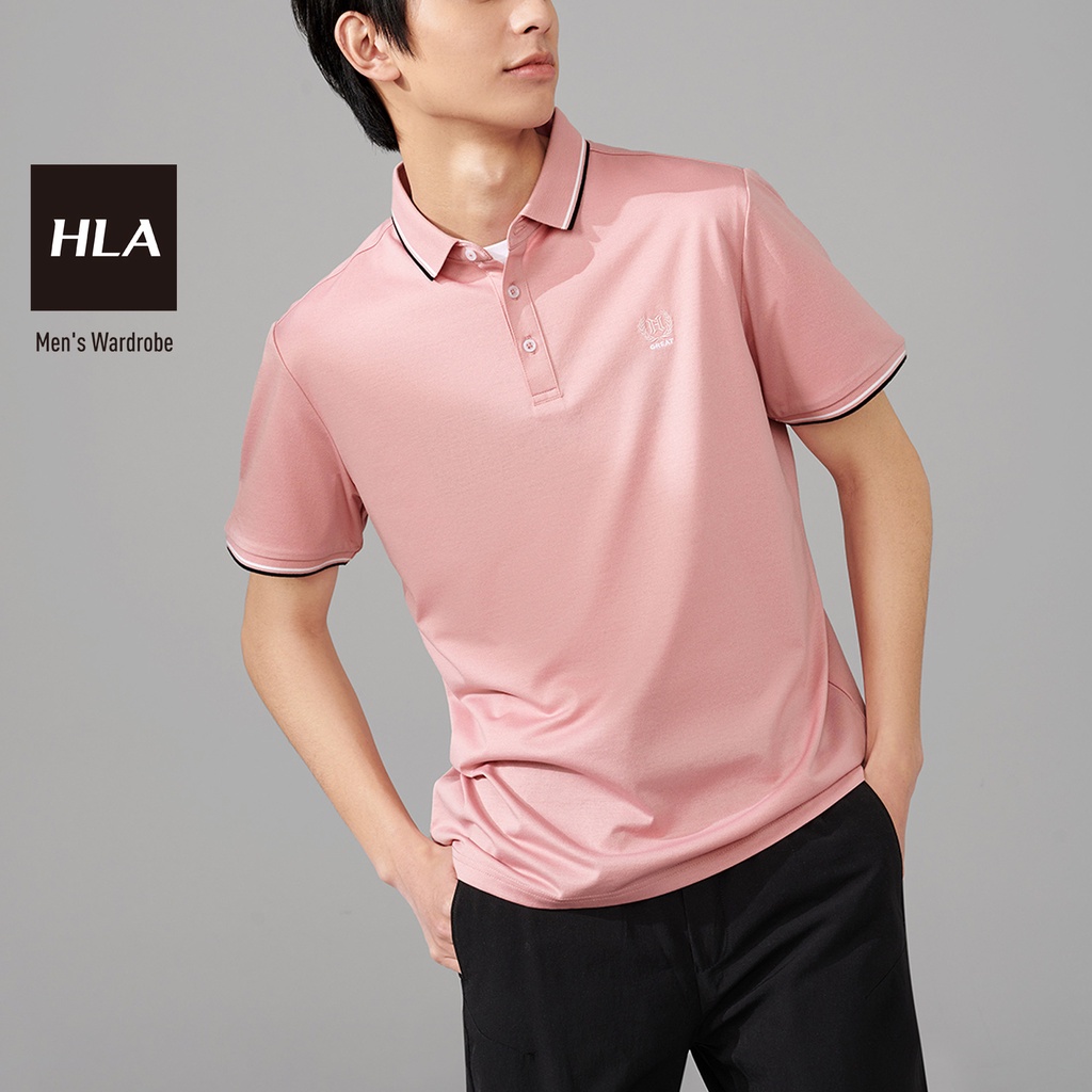HLA - Áo Thun Polo Nam Contrasting Collar Cuffs POLO Shirt