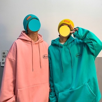 Áo hoodie tay dài dáng rộng kiểu Hàn Quốc phong cách xuân thu năng động dành cho nam 2021