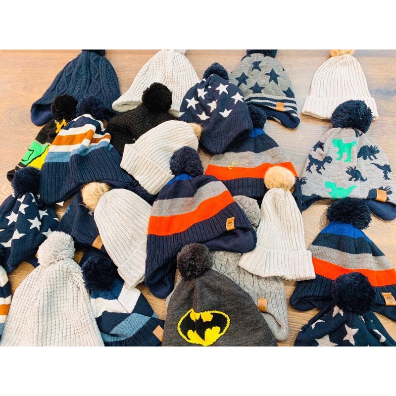 Mũ len lót nỉ Hm dư xịn cho bé trai/bé gái