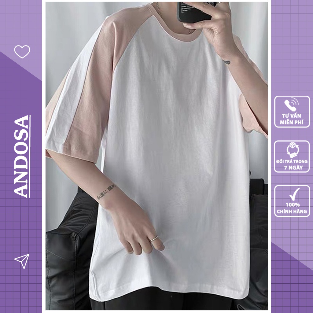 Áo thun nam nữ tay lỡ form rộng unisex cotton đẹp hàng Quảng Châu ANDOSA AT02