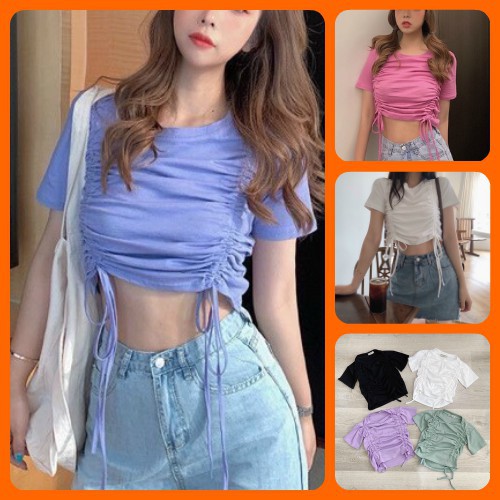 Áo kiểu thun borip rất dây siêu xinh hàng y hình 100%