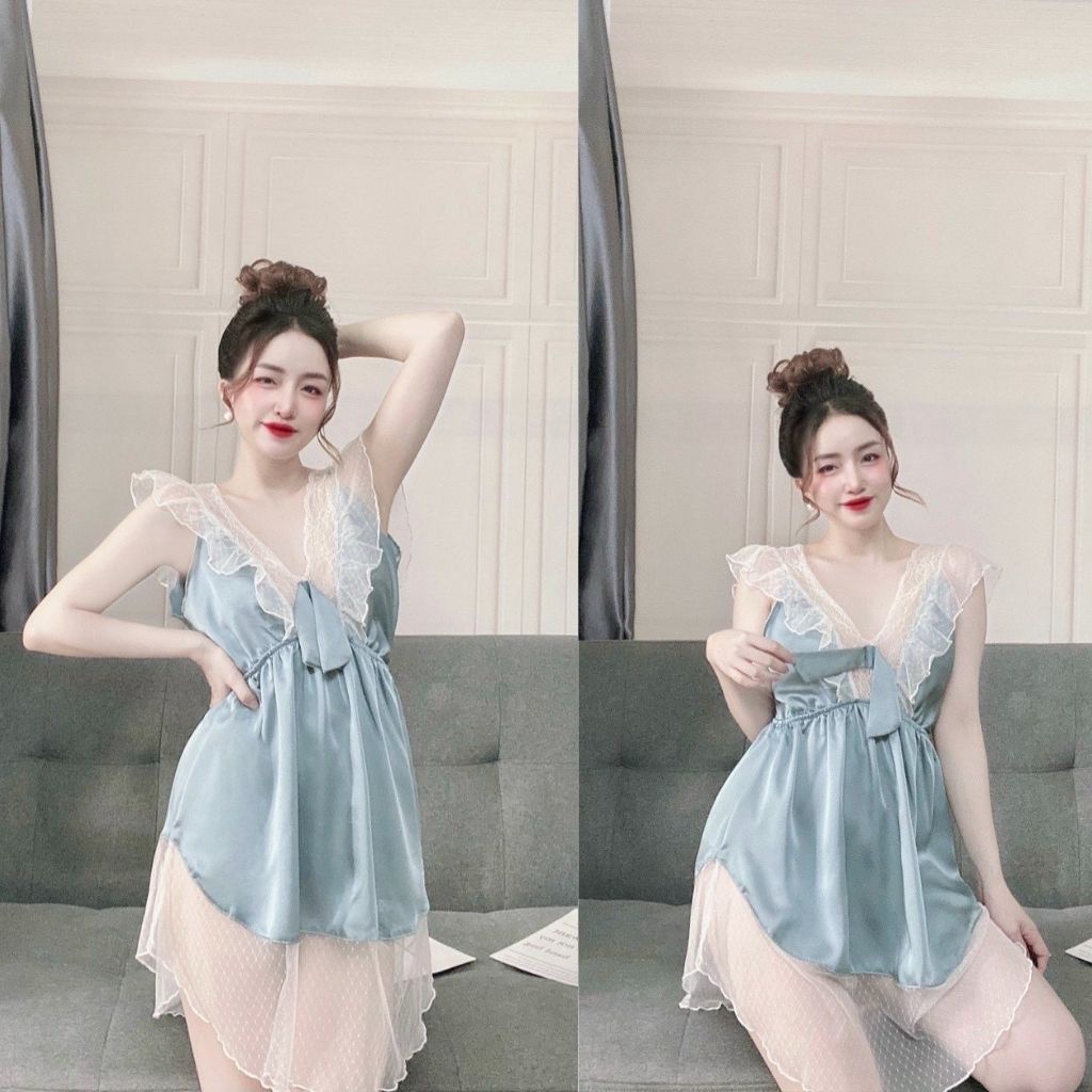 Váy ngủ sexy ❣️FREE SHIP❣️ Đầm ngủ sexy lụa Satin Chất Siêu Mát Dáng Siêu Xinh