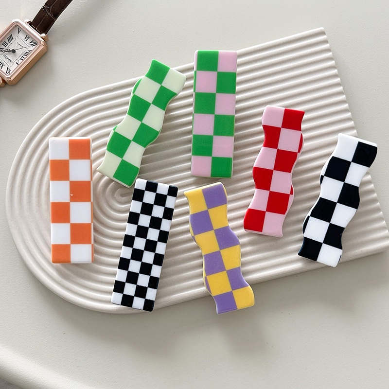 Kẹp Tóc Kẻ Sọc Caro Nhiều Màu Sắc Phong Cách Hàn Quốc Thời Trang Cho Nữ