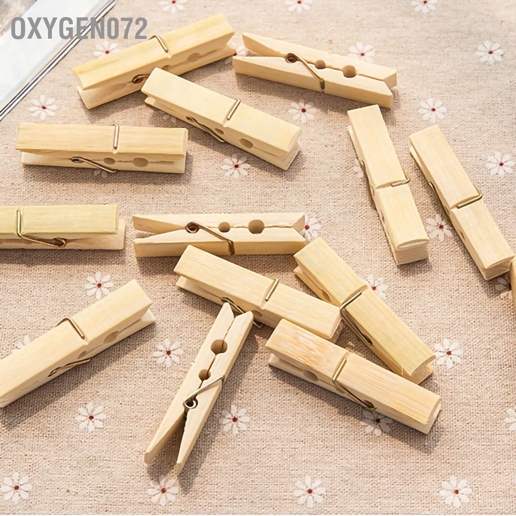 Oxygen072 20 cái Chốt quần áo bằng tre Clothespins với Kẹp chống gió mùa xuân cho ban công ngoài trời