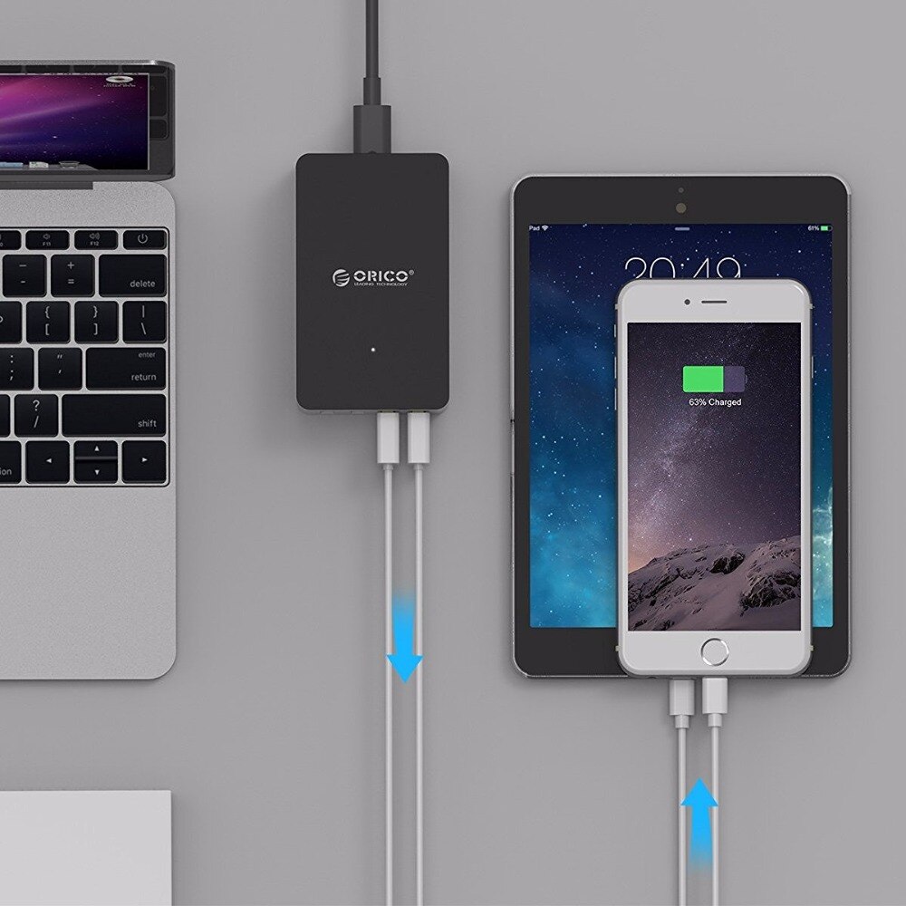 [ORICO]Bộ chuyển đổi bộ sạc ORICO 4 cổng USB 5V 2.4A 15W Sạc nhanh cho iPhone Samsung Xiaomi máy tính để bàn bộ sạc（CSE-4U）