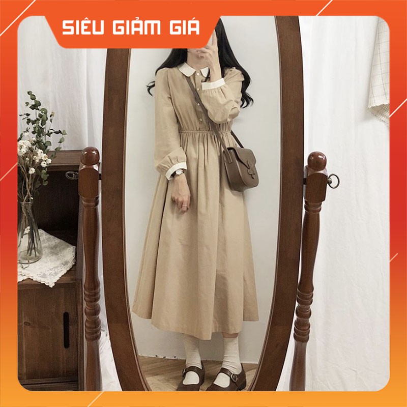 Váy Nữ Dáng Dài Chất Thô Hàn Phối Màu Siêu Xinh M0165-Teen 888