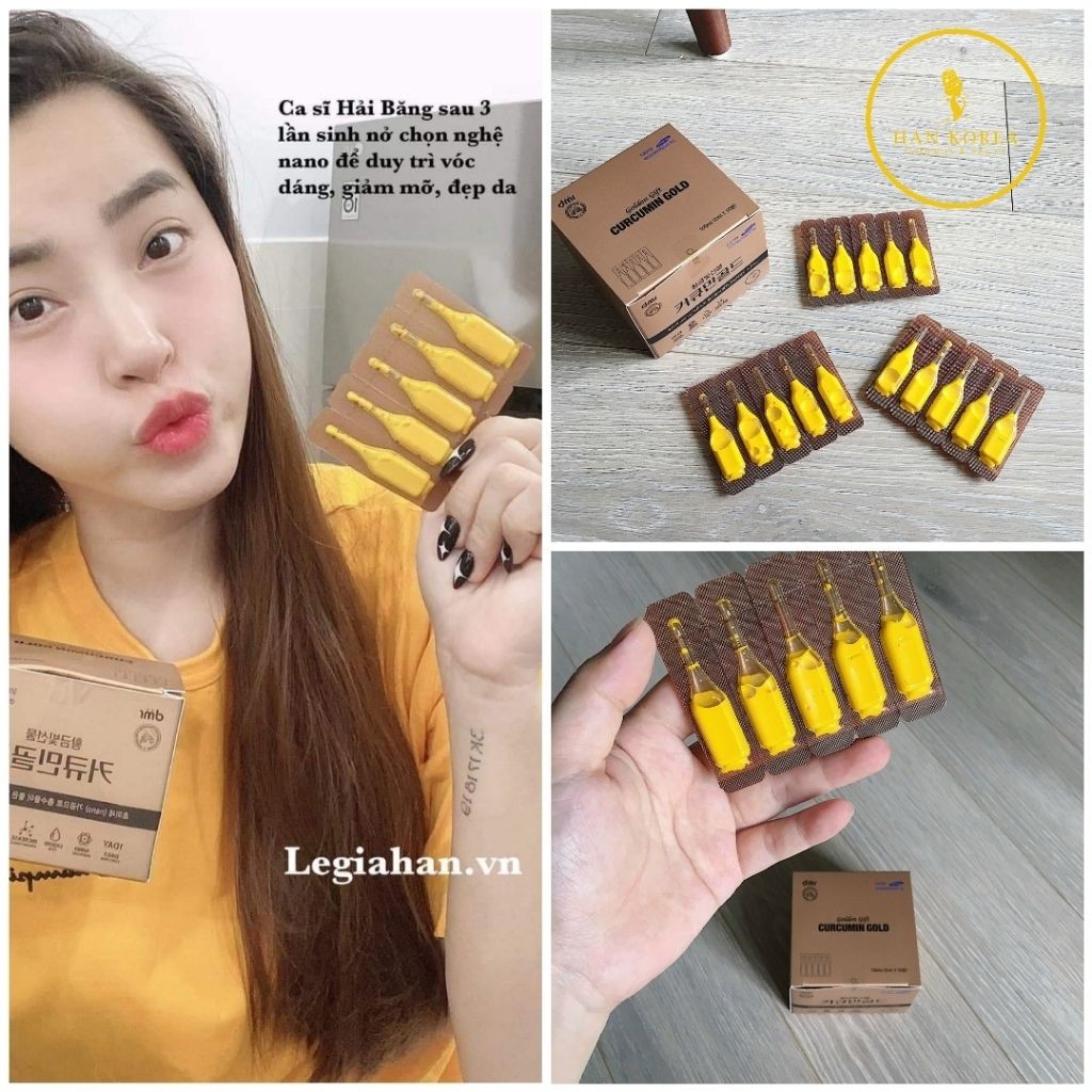 Tinh nghệ NANO CURCUMIN GOLD đẹp da, giữ dáng, chống lão hóa 100 tép HÂN KOREA