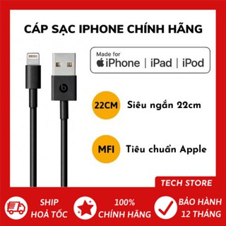[CHÍNH HÃNG] Sạc iPhone Beats - Sạc iPhone ngắn 22cm- Có MFI Techstore