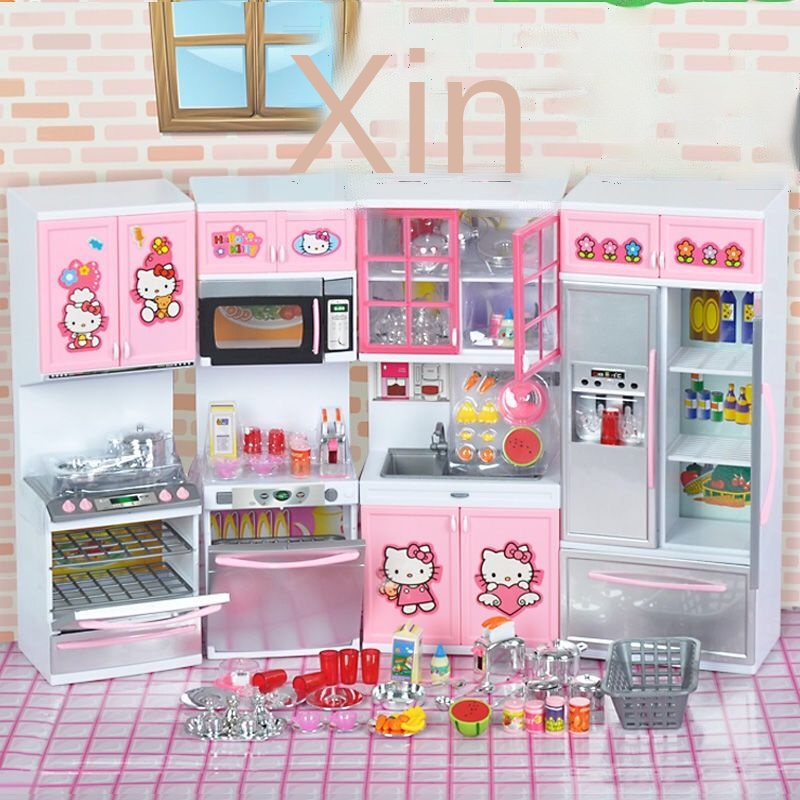 ♛Bộ đồ chơi nhà bếp Hello Kitty mô phỏng mini play house nấu ăn đồ dùng nhà bếp helloKitty quà tặng ngày bé gái