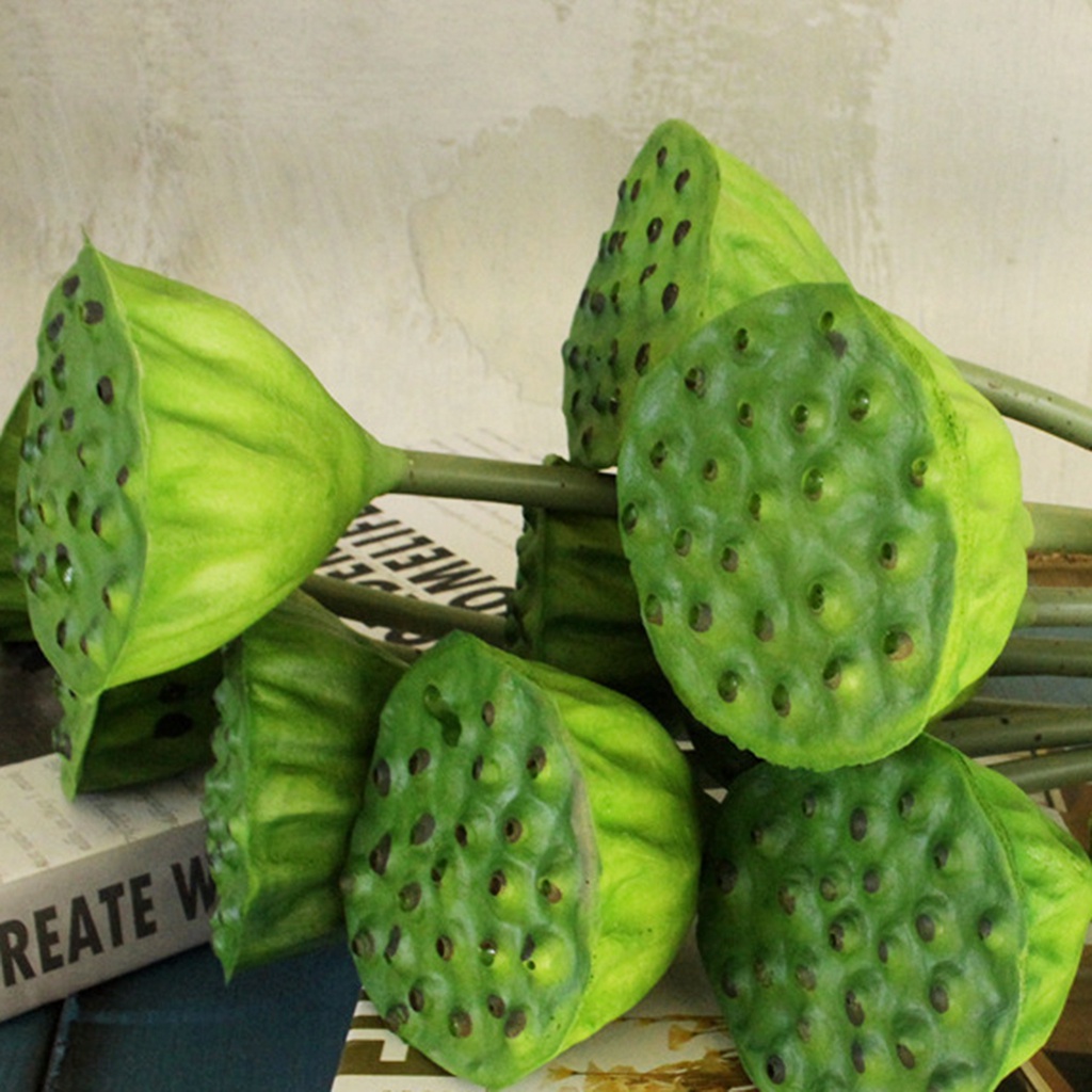 1 Nhánh Hoa Sen Nhân Tạo Chất Liệu Giả Da Chống Rơi Dùng Trang Trí Bàn