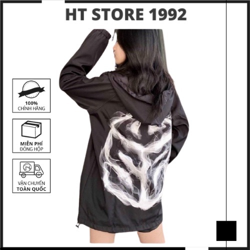 Áo khoác nam nữ unisex kiểu bomber SWE màu đen chất liệu vải dù 2 lớp cao cấp, Áo khoác nam nữ mặc đôi - K018