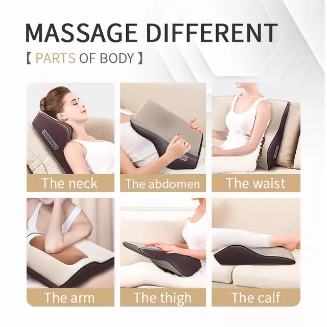 Gối Massage Lưng Vai Gáy 8 Bi Hồng Ngoại Công Nghệ Nhật Bản, Máy Mát Xa - Bảo Hành 12 Tháng