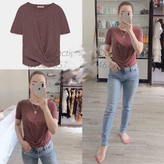 Áo phông Zara xoắn eo