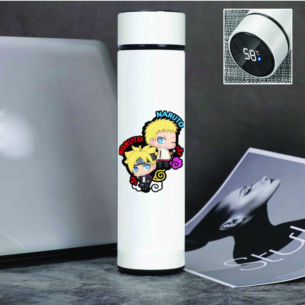 Bình giữ nhiệt đựng nước in hình NARUTO ĐẠI CHIẾN LÀNG LÁ tiện lợi xinh xắn anime chibi M2