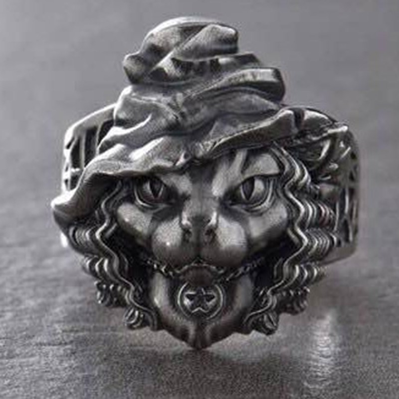 Nhẫn đeo tay tạo hình sư tử nhỏ xinh phong cách retro cho nữ