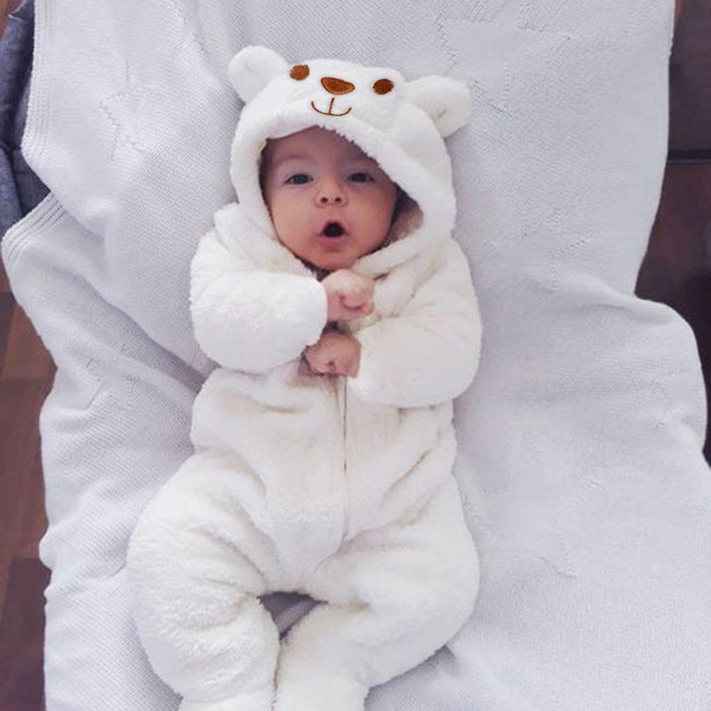 HS Áo Liền Quần Có Mũ Hình Gấu Cho Bé Trai Và Bé Gái