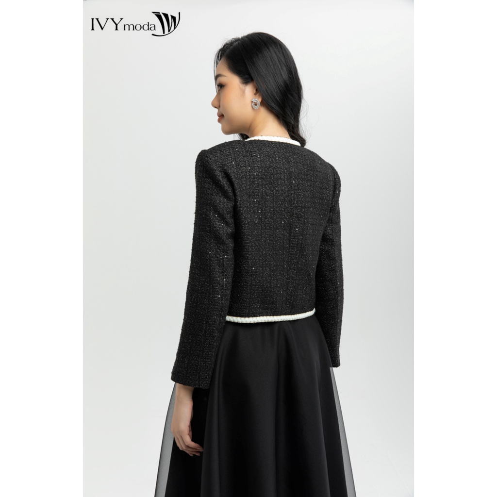 [NHẬP WABRTL5 GIẢM 10% TỐI ĐA 50K ĐH 250K ]Áo vest Tweed nữ 4 túi IVY moda MS 66M5701