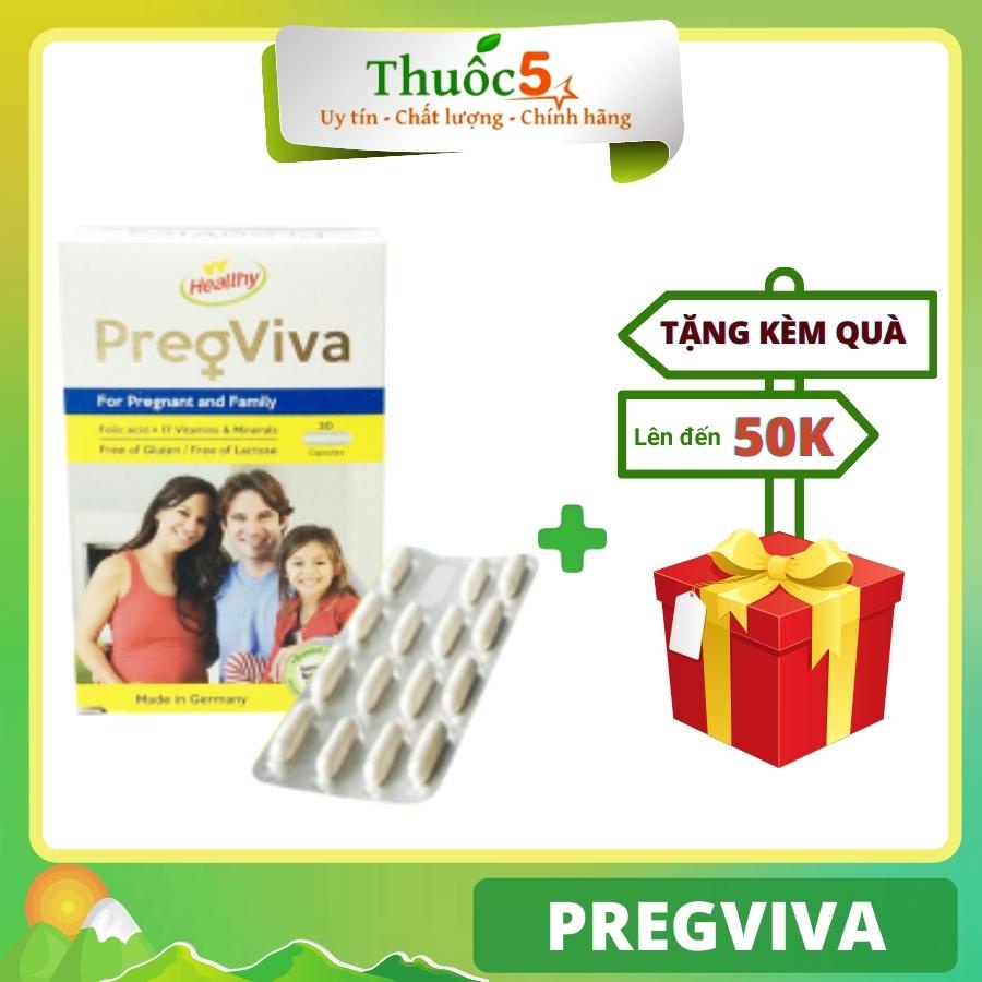 Pregviva bổ sung vitamin và khoáng chất cho bà bầu hộp 30 viên