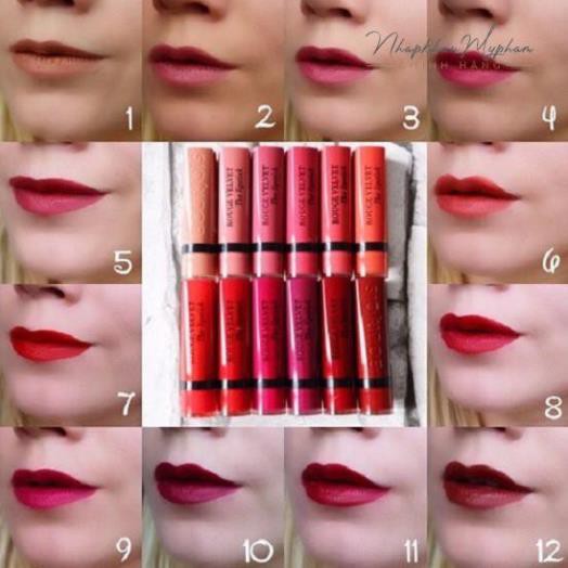 [Auth] Son Lì Bourjois Rouge Velvet The Lipstick 08  Rubi’s Cute màu  Đỏ tươi