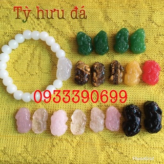 🍀🌺1 tỳ hưu đá 2 lỗ làm vòng tay phong thủy