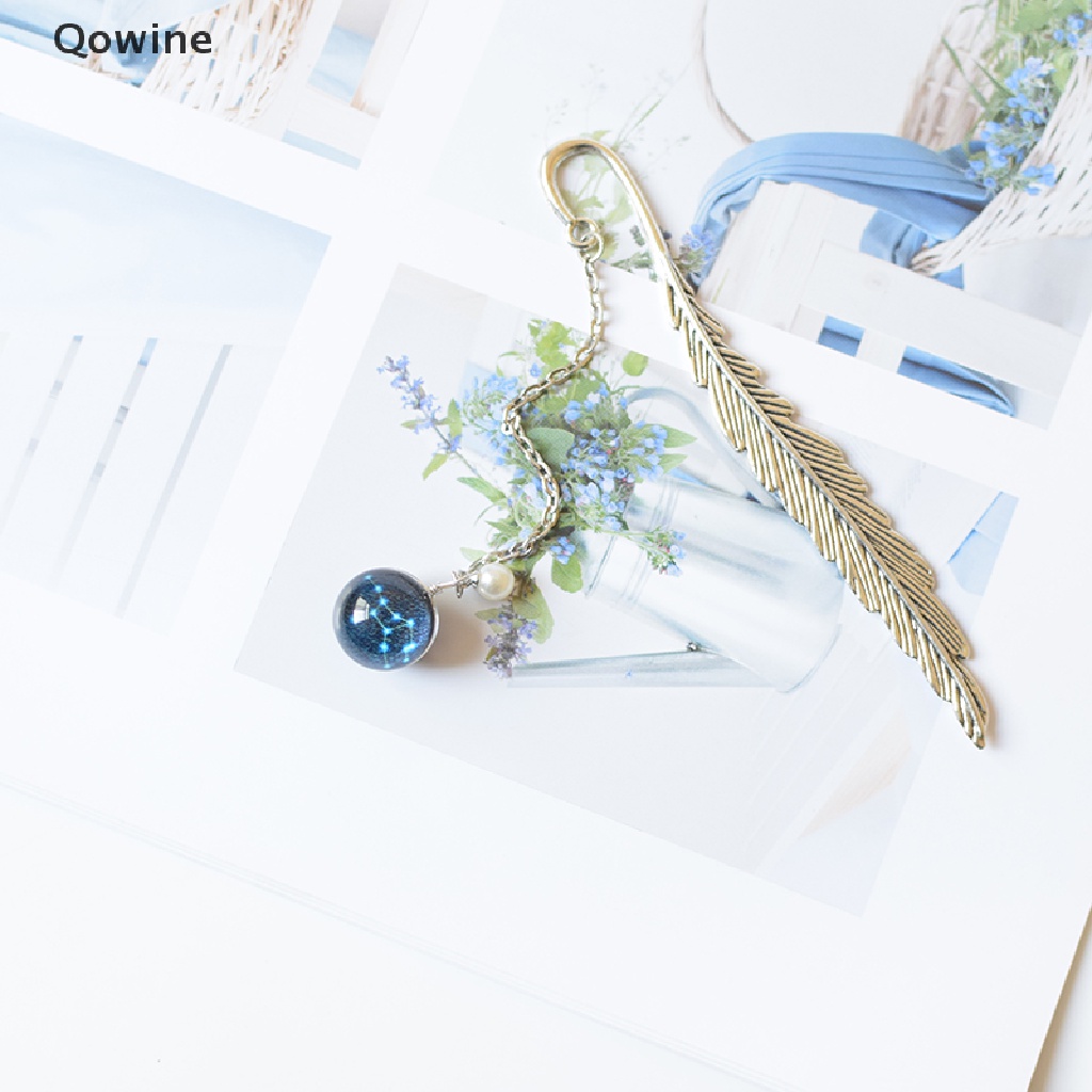 Thẻ đánh dấu trang sách hình 12 cung hoàng đạo bằng kim loại