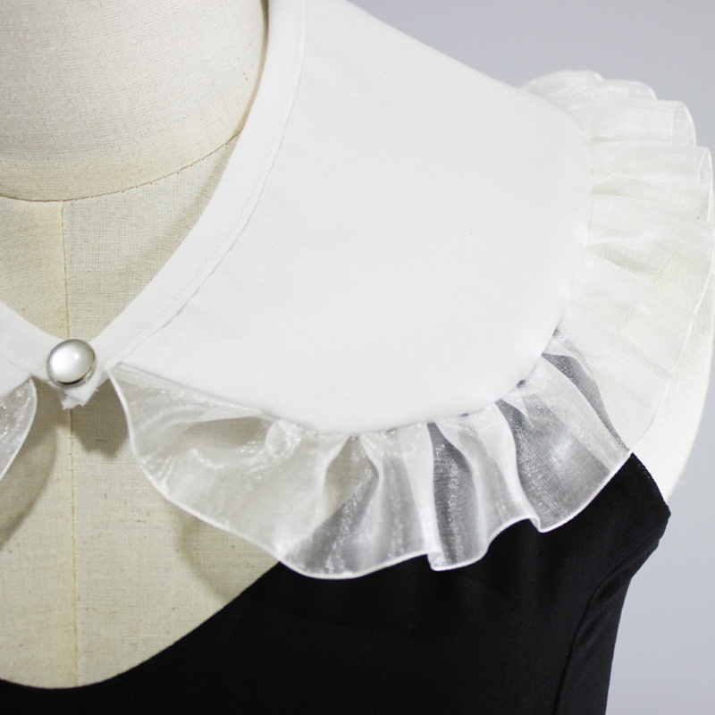 Cổ áo sơ mi giả bằng cotton phối ren màu trắng phong cách Nhật Bản dành cho nữ | BigBuy360 - bigbuy360.vn