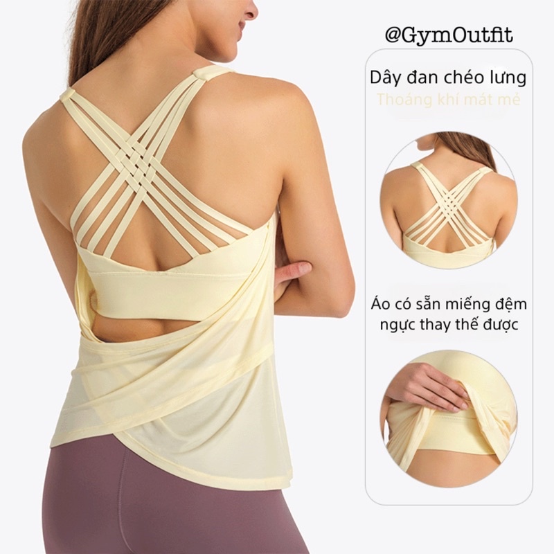 Áo Tập Free To Be Wild 2 -in- 1 Tank - Áo Tank Liền Bra Tập Gym Yoga Cao Cấp