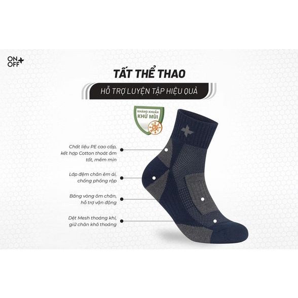 Tất thể thao running cổ ngắn ONOFF