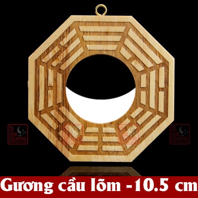 Gương bát quái cầu lồi / lõm phong thủy bằng gỗ đào xua đuổi tà ma -  Trấn trạch mang lại bình an - TÔ TÂM QUANG