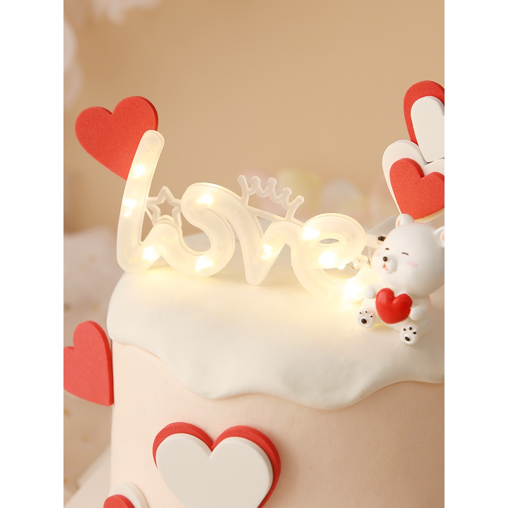 Đèn LED Trang Trí Hình Chữ LOVE Chớp Nháy TrangTrí Bánh Kem,Bó Hoa, Hộp Quà Sinh Nhật Nhỏ Gọn Đầy Màu Sắc Sunmet