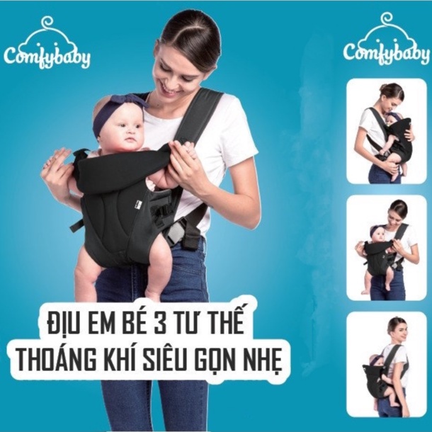 FREE SHIP !!! Địu em bé 3 tư thế thoáng khí siêu gọn nhẹ Comfy Baby - BK010