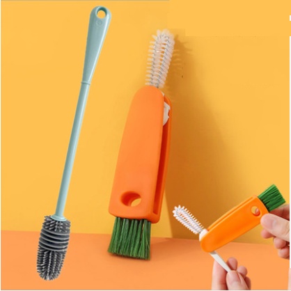 Bàn chải XIAODUOJIAJU vệ sinh bình sữa em bé 3 trong 1 tiện dụng