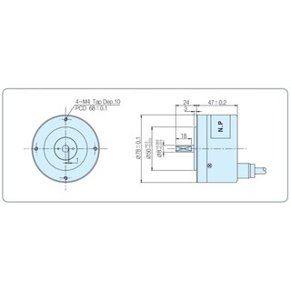 Encoder thang máy 1024 xung cốt 8 lồi