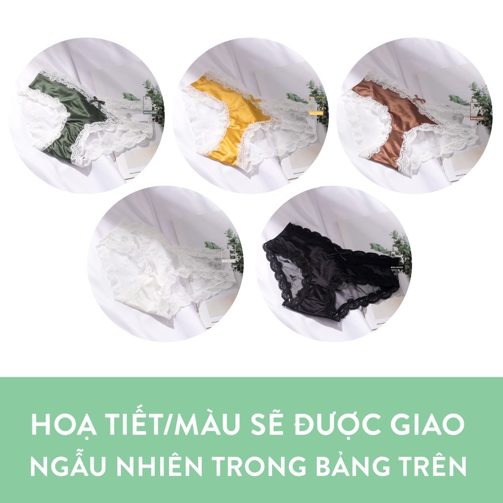 [Mã FARSBR99A giảm 10% đơn 99K] Quần lót thun lạnh phối lưới viền ren đính nơ BOM SISTER Q4525 | BigBuy360 - bigbuy360.vn