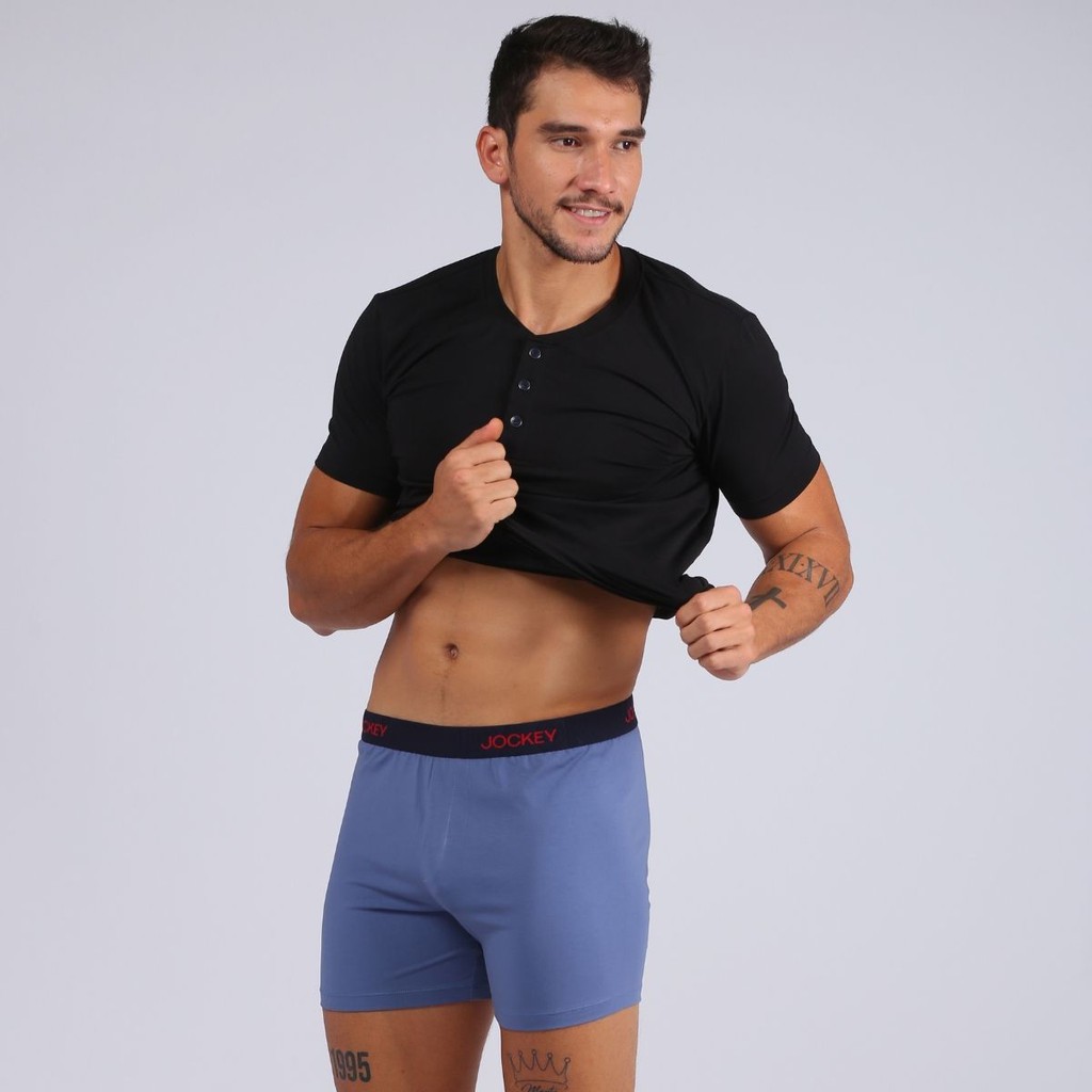 Áo Thun Nam Trơn Jockey Cotton Có Nút Mềm Mại Cao Cấp - J0207