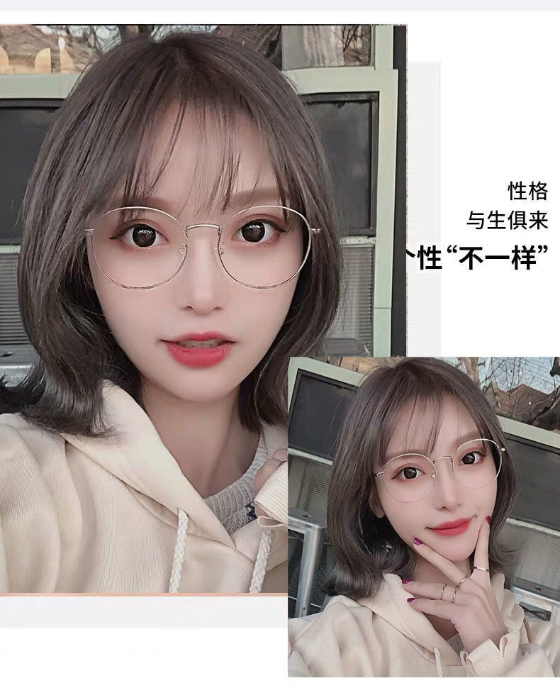 Kính cận 0.5~6.0 độ gọng kim loại tròn chống ánh sáng xanh thời trang cho nam và nữ/mắt kính cận/gọng kính tròn kim loại/kính thời trang nữ