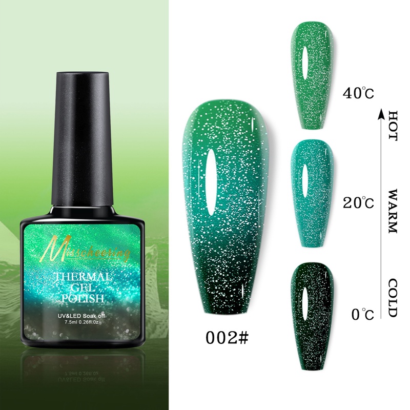 Gel Sơn Móng Tay Kim Tuyến Thay Đổi Màu Sắc Theo Nhiệt Độ