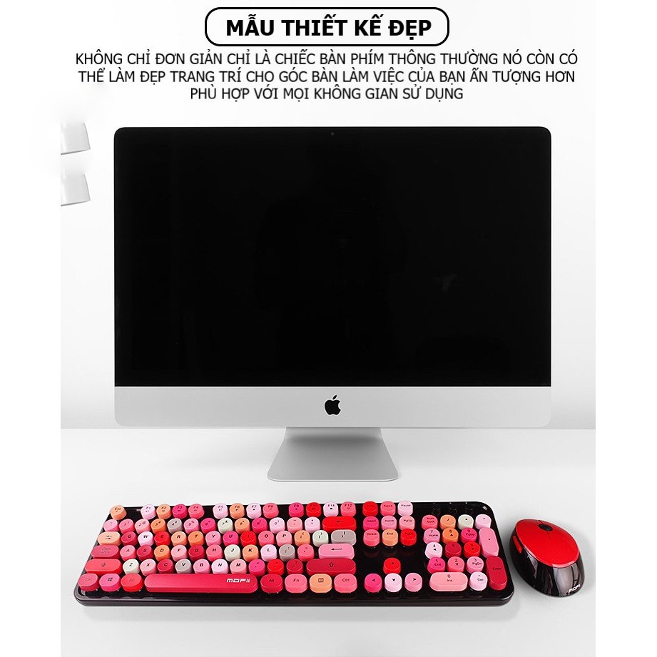 Combo bàn phím và chuột không dây MoFii Sweet - MOFii N720 Dùg cho Máy tính bàn, Laptop, Tivi, Điện thoại