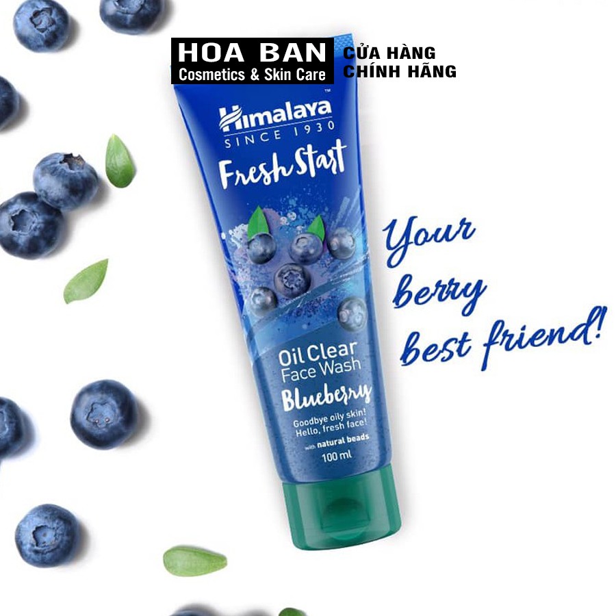 Sữa rửa mặt kiểm soát dầu, chống lão hóa Himalaya Fresh Start Oil Clear Blueberry Face Wash 100ml