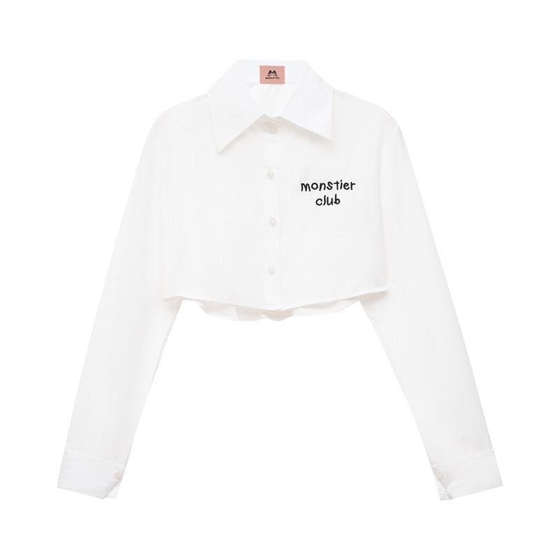 Áo Sơ Mi Siu Croptop - Thêu Chữ Monstier - Monstier Popin Cropped Shirt