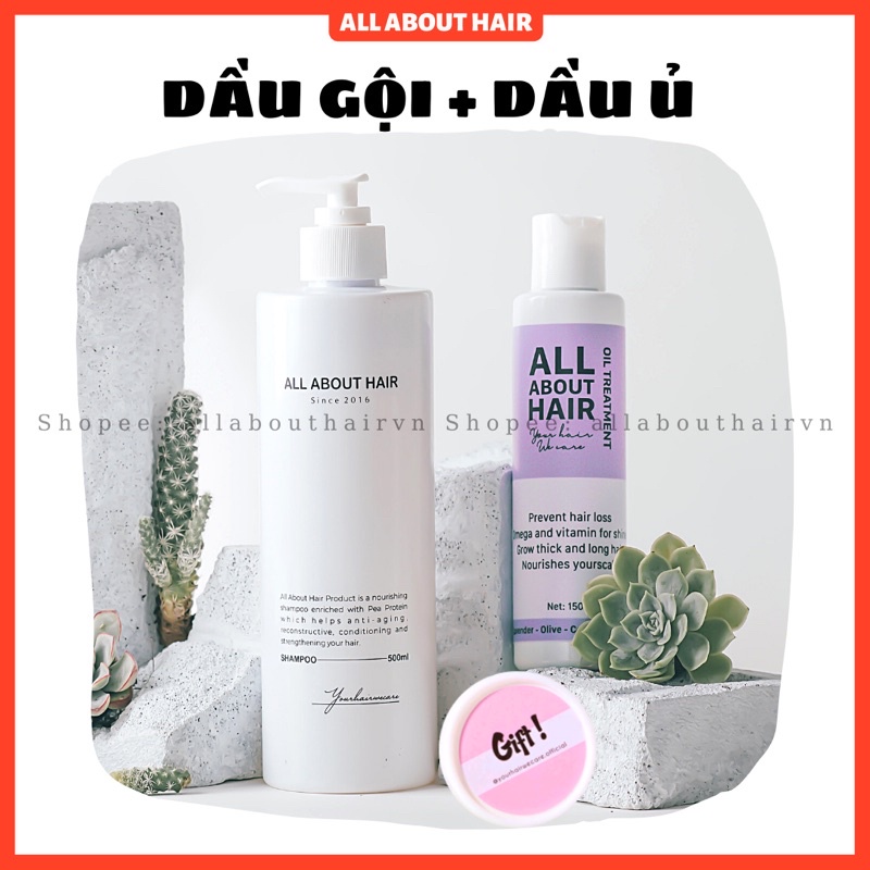 DẦU GỘI - DẦU Ủ All About Hair giảm rụng, giảm bết, tơi bồng bềnh tóc | TẶNG QUÀ