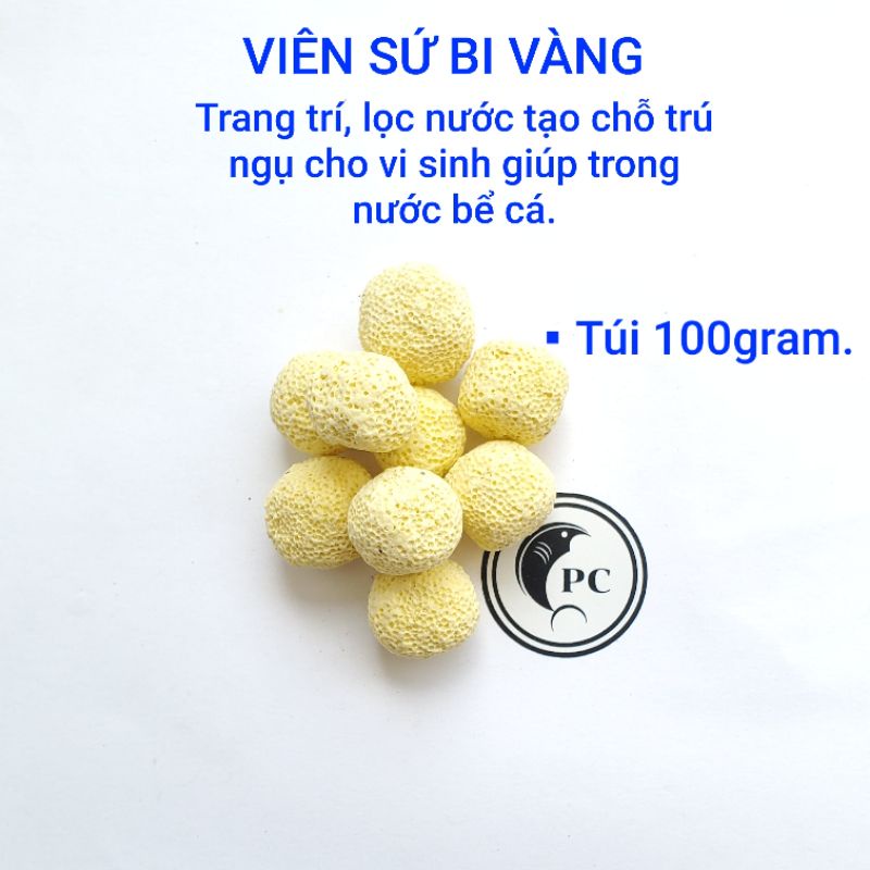 100g sứ bi giúp lọc nước tạo chỗ trú ngụ cho vi sinh và trang trí