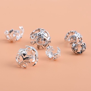 Charm bọc hạt hình lá - Charm Bạc 925