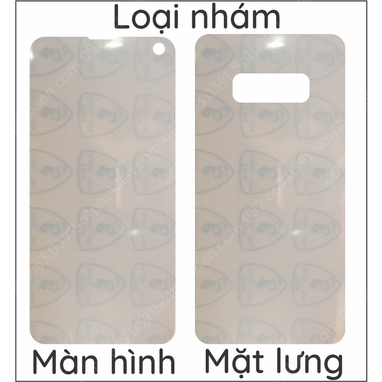 Dán PPF Samsung S10e loại nhám, trong, da cá sấu dành cho màn hình, mặt lưng, mặt lưng bo viền