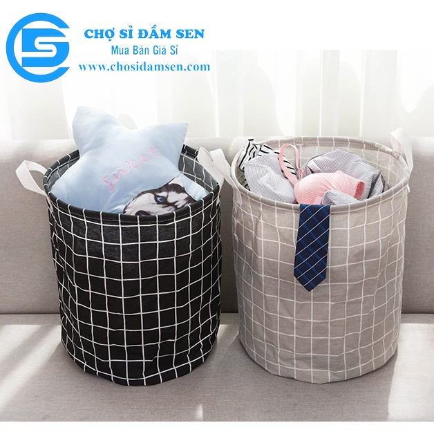 Giỏ vải, Sọt, Túi đựng quần áo chăn màn vải canvas không thấm nước G284-GioQAcaro